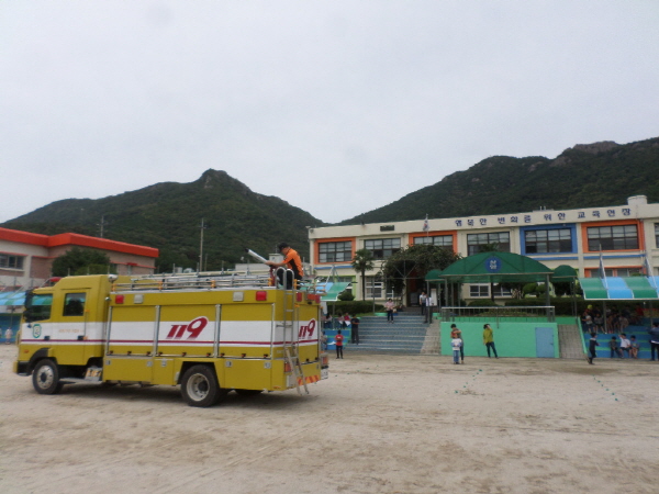 여수 봉산119, 초등학교 소방차 그리기 지원