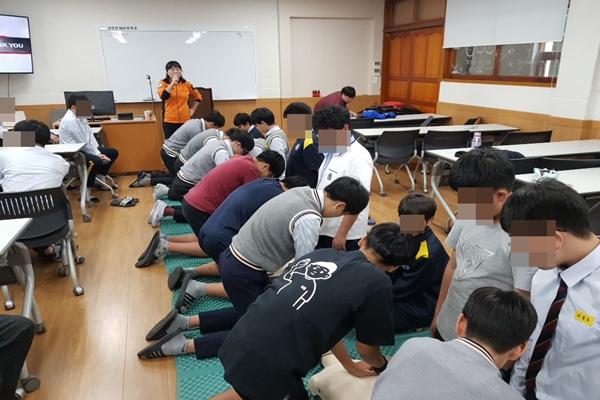 대전동부소방서, 보문중학교 대상 미래소방관 체험교실