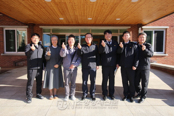유중근 고성소방서장, 까리따스마태오요양원 안전관리 방문