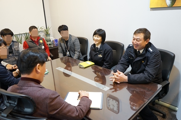 대전동부소방서, 설 연휴 대비 패션아일랜드 지도 방문