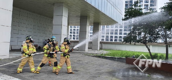 송도소방서, 테크노파크IT센터 준초고층 합동 소방훈련