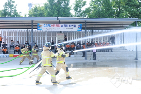 인천서부소방서, CAFS 펌프차·성능개선 장비 작동 시연회