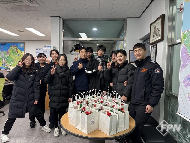 영종소방서, 운서중 학생들에 선물 받아