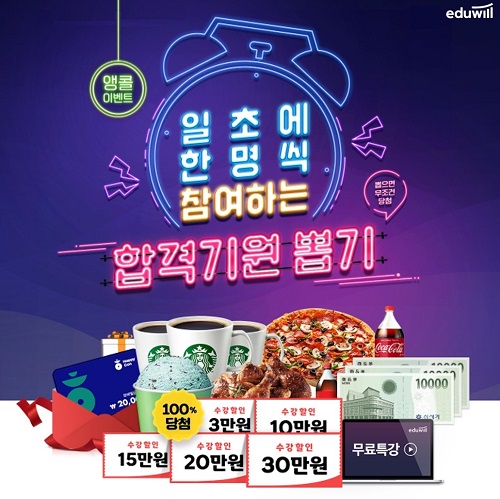에듀윌, 경찰 공무원 합격기원 뽑기 100% 당첨 경품 이벤트 앵콜 진행