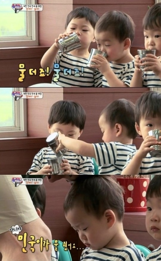 슈퍼맨이 돌아왔다 삼둥이, 아빠 없는 사이 물도 나눠 마셔 훈훈