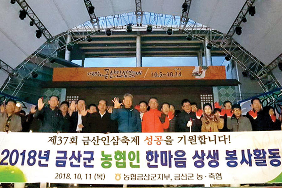 금산인삼축제 환경 정화활동 구슬땀