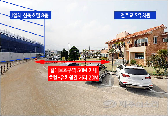 제주서 유치원 정문에 8층짜리 호텔 건설 ‘회복불능’