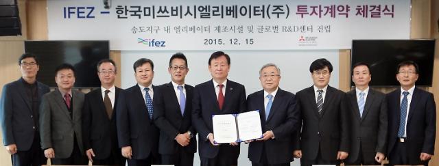 IFEZ, 한국미쓰비시엘리베이터(주)와 투자 계약 체결