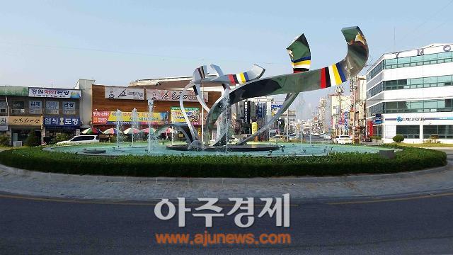 김제시, 회전교차로 분수 가동