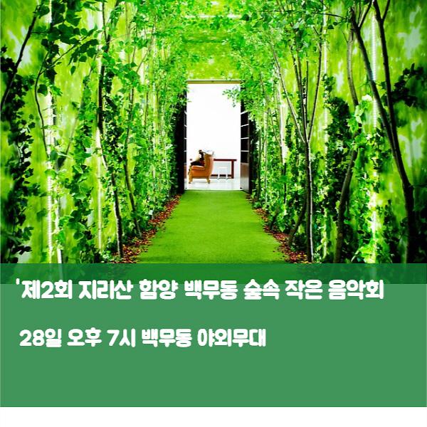[로컬카드뉴스] 지리산 함양 백무동에서 울려퍼지는 숲속의 음악 선율 