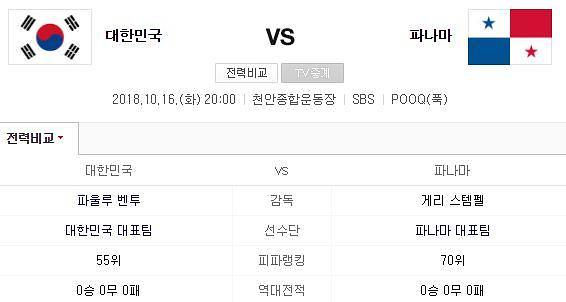 한국 파나마 중계는 언제 어디서? 