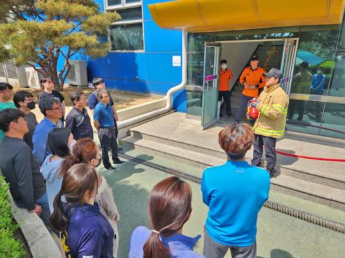 의왕도시공사 국민체육센터 소방합동훈련 펼쳐