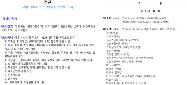 여전히 배고픈 유통업계…주총서 정관에 사업목적 잇달아 추가