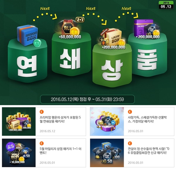 피파온라인3(인벤), 원스토어 마켓 출시·5월 연쇄패키지 이벤트 진행…지름신 강림