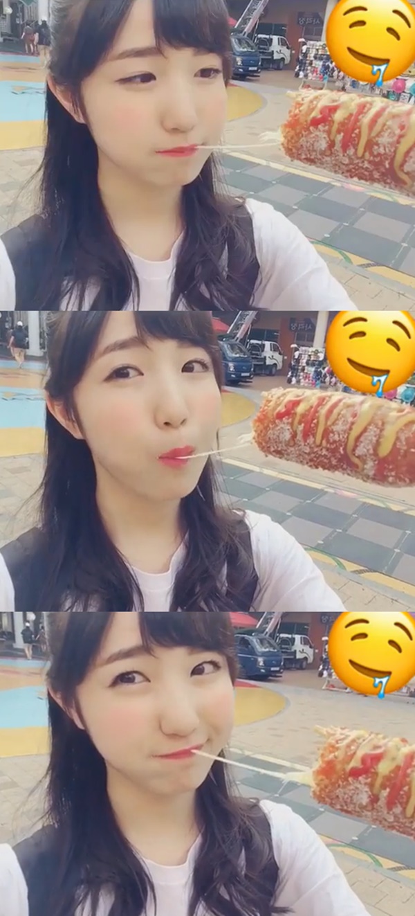 프로듀스 48 혼다 히토미, 귀여움 대폭발 빵토미 먹방…세상에서 가장 좋아하는 핫도그