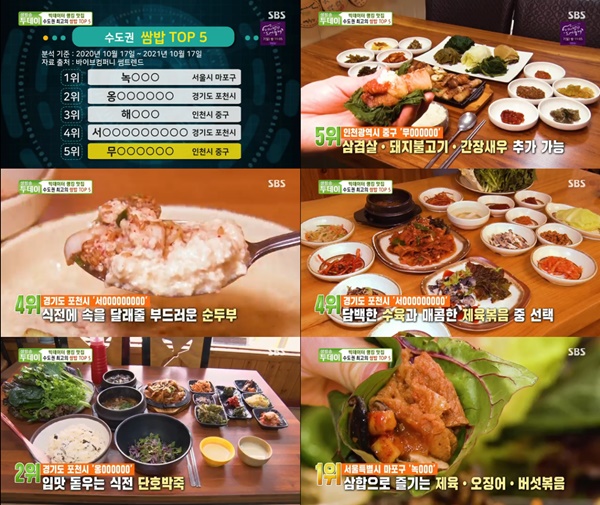 수도권 인천 무의도 최고의 데침 쌈밥 TOP5, 빅데이터 랭킹