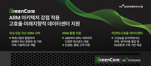 HS효성인포, ARM 서버 그린코어 공개