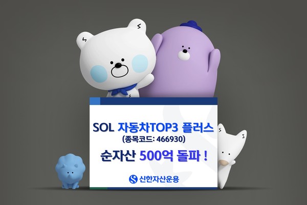 신한자산운용 SOL 자동차 TOP3 플러스 ETF 순자산 500억원 돌파