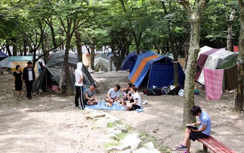 더위 피하자…대구 야영장 북적