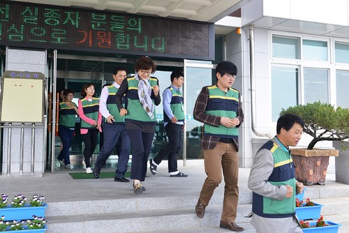 상주교육지원청, 긴급 소방 대피 모의훈련