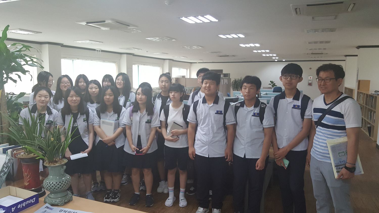 포항두호고등학교 학생들, 경북일보 본사 진로체험