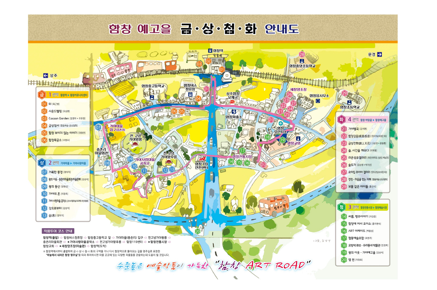 상주 함창마을 안내지도 금상첨화 배포