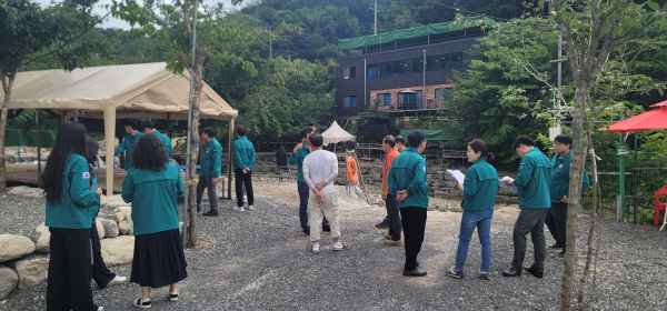 대구 군위군, 동산계곡 합동단속 TF팀 대책회의·현장 점검