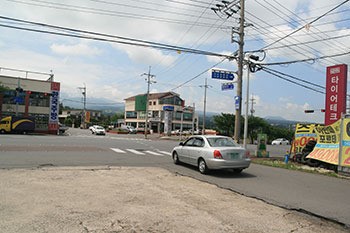 사거리 같지만 오거리 월산정수장 입구 교차로