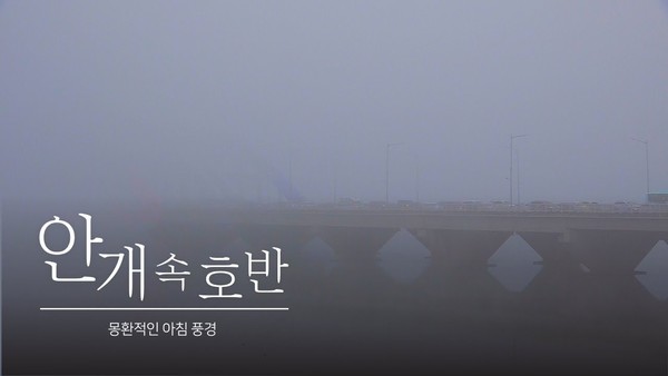 겨울비와 호반이 만들어낸 몽환적 풍경, 여기는 안개도시 춘천입니다