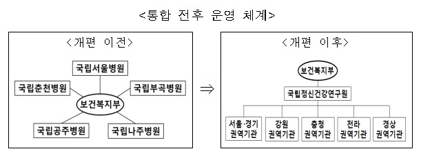 국립정신병원, 병상 축소 및 정신건강서비스로 개편