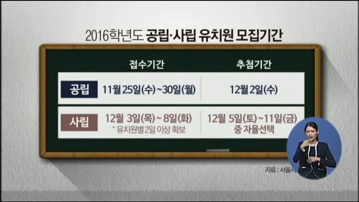 유치원 모집 시기 달라져, 공립유치원 우선 추첨