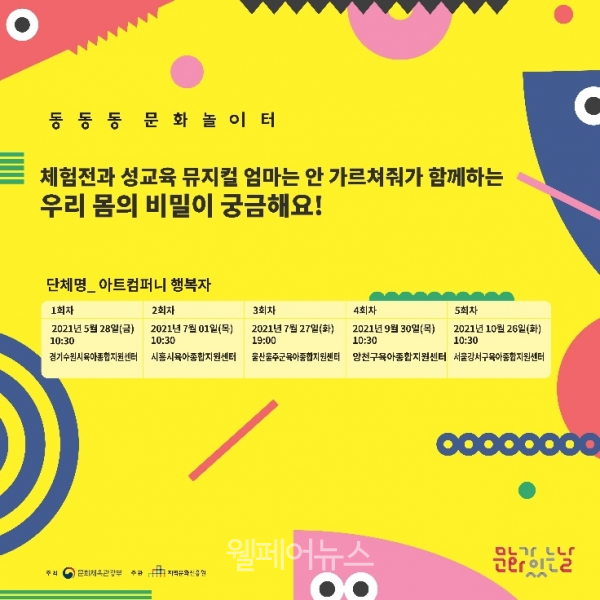 아트컴퍼니 행복자, 영유아 성교육 뮤지컬·체험전 열어