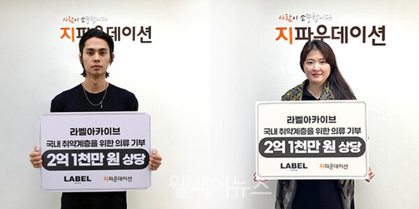 라벨아카이브 주식회사, 취약계층 위한 의류 2,054벌 기부