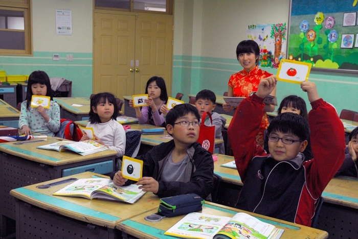 중국인 교사와 함께 니 하오마