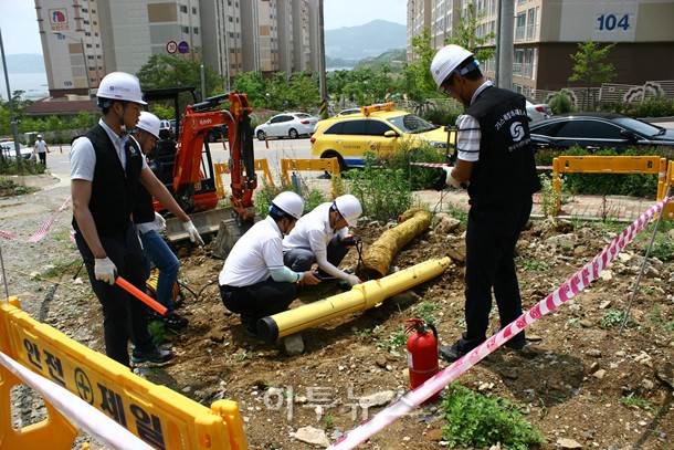 굴착공사 현장 도시가스 배관파손 사고 비상훈련