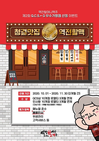 역전할머니맥주, 업그레이드된 제2회 Q.C.S+G 우수매장 선정 프로모션 진행