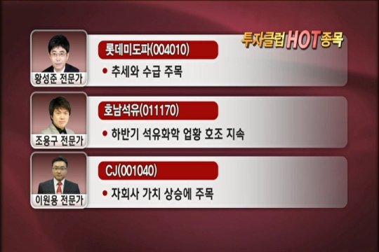 (투자클럽 HOT종목)롯데미도파 · 광명전기 · 호남석유