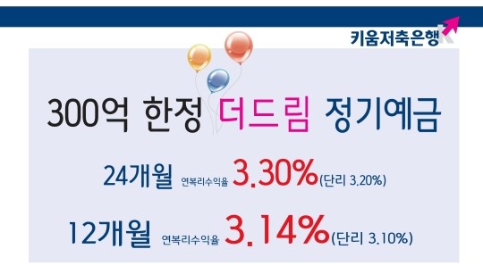 키움저축은행, 저축의 날 기념 더-드림 정기예금 특판