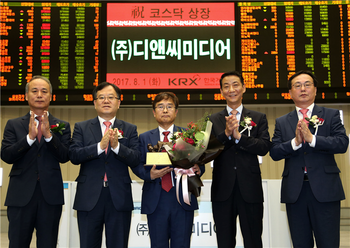 디앤씨미디어, 상장 첫날 15% 하락…공모가는 상회