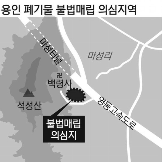 용인 석성산에 하수슬러지 수백t불법매립