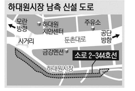 하대원시장 남측 물류 도로 뚫린다