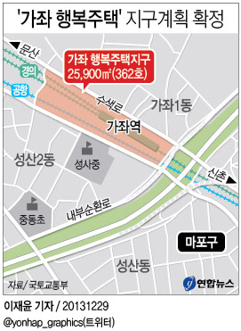 가좌 행복주택지구계획 확정, 행복주택 중 최초… 대학생 특화지구 개발