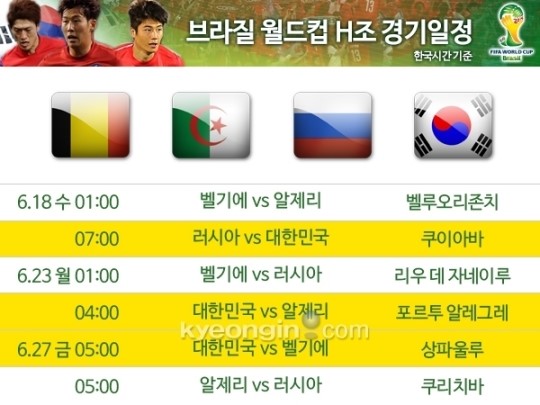 [한국 월드컵 경기일정]18일 오전 7시 러시아와 첫 경기… 새벽시간 경기 몰려