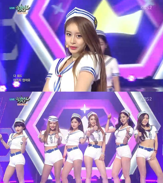 뮤직뱅크 티아라 완전 미쳤네 컴백… 상큼한 마린룩 시선강탈 미모