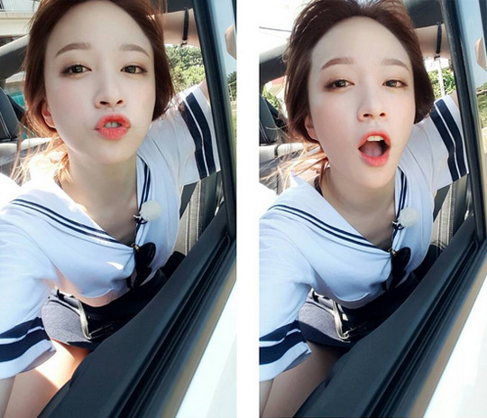 EXID 하니, 마린룩+앵두입술 셀카 “쇼타임 본방사수”