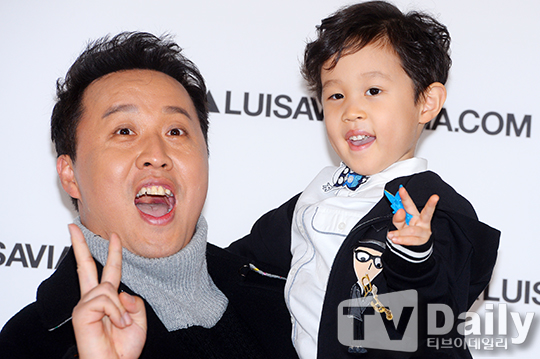 [TD포토] 정준하-로하 부자 붕어빵 아들과 함께