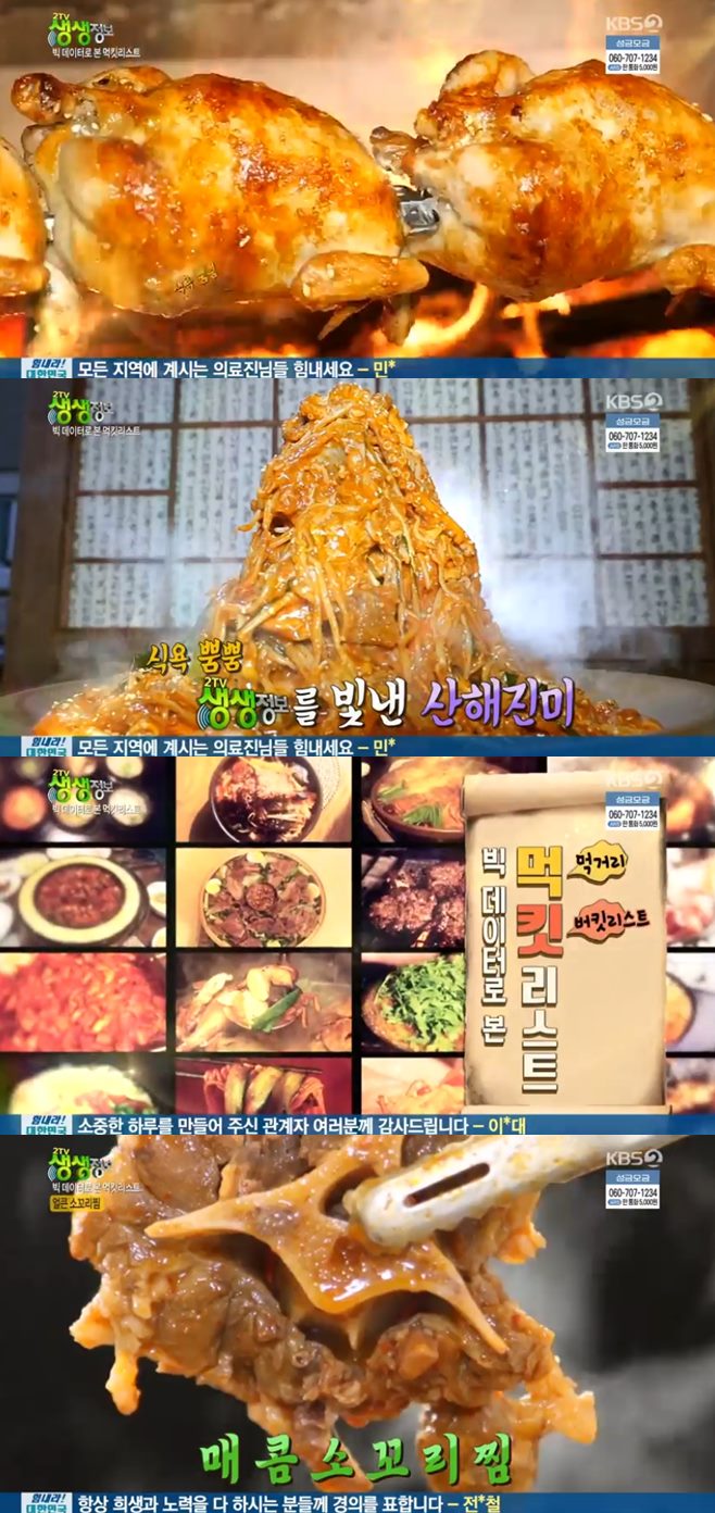 ‘2TV 생생정보’ 매콤소꼬리찜(참설농탕)vs찹쌀부추오리찜(소나무집)vs아귀찜 맛집
