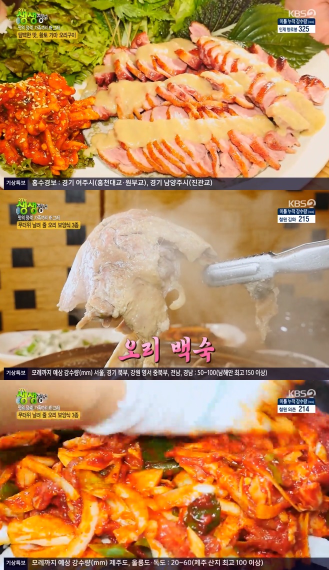 2TV 생생정보 황토가마오리구이(황토흙가마구이), 오리 보양식 3종 맛집 어디?