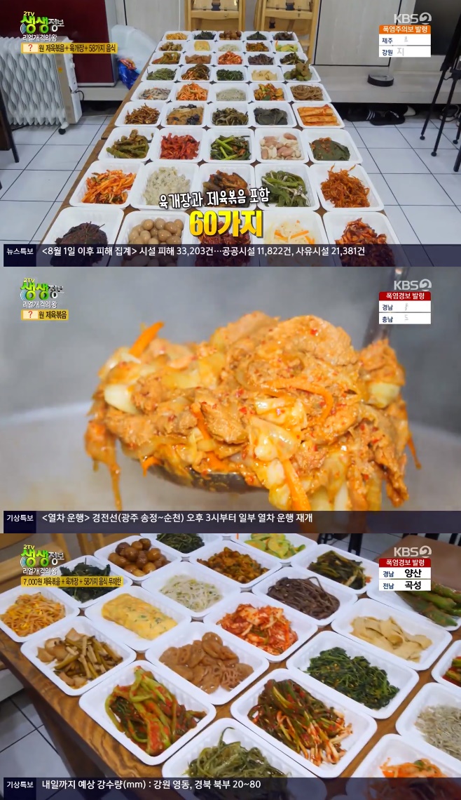 2TV 생생정보 리얼가왕 7000원 제육볶음+육개장, 무제한 맛집(ft. 이피디 성별)