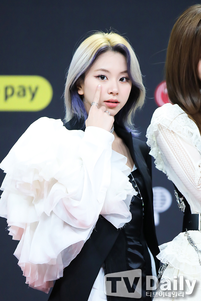 [TD포토] 트와이스 채영 독특한 투톤 헤어
